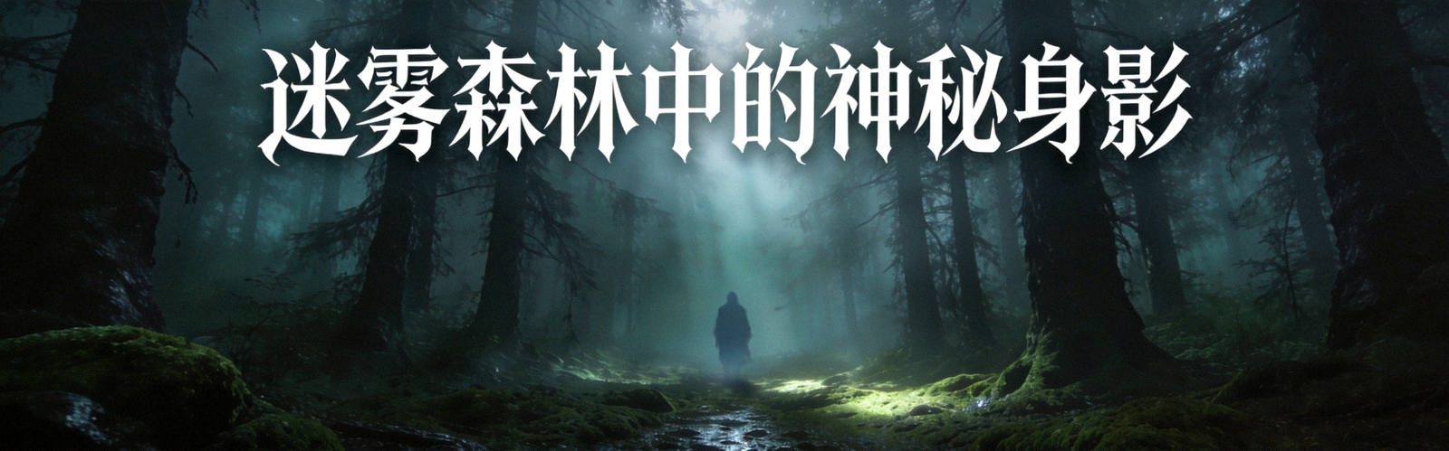 悬疑剧情片宣传图 - 迷雾森林中的神秘身影